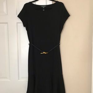 Ralph Lauren Black belted stretch dress | Size L